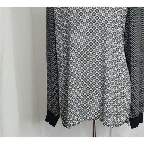 Loft Top M Mix Mosaic Raglan Top Black & Whites - Picture 6 of 9